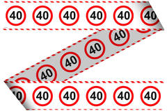 40th Birthday Traffic Sign Barricade Tape - 15 m