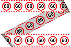 Taśma do blokowania znaków drogowych na 60 urodziny - 15m