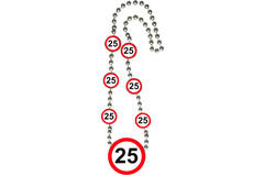25th Birthday Traffic Sign Necklace