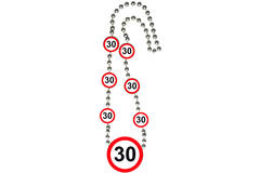 30th Birthday Traffic Sign Necklace