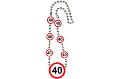 40th Birthday Traffic Sign Necklace