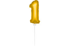 Mini Figuurballon Goud Cijfer 1 - 36 cm 1