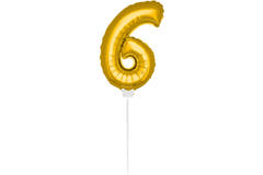 Figure Balloon XS Gold Number 6 - 36 cm 1
