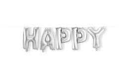 Palloncino Foil 'Happy' Argento - 36 cm