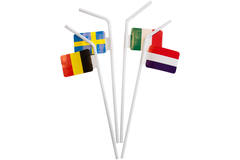 Cannucce con bandiere europee 10 pz