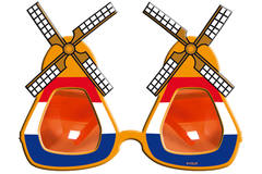 Pomarańczowe Okulary Wiatrak Czerwono-Biało-Niebieskie 3