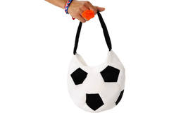 Handtasche Fußball aus Plüsch - Schwarz-Weiß
