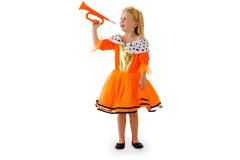Orangefarbenes Prinzessinnenkleid für Mädchen - Größe 98-116 1