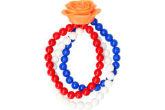 Bracelet with Flowers Red-White-Blue