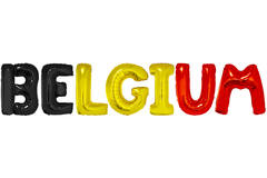 Palloncini foil 'Belgium' Nero-Giallo-Rosso 36 cm - 7 pezzi