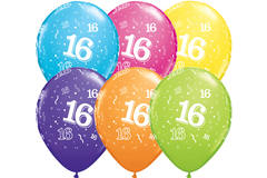 Colourful Balloons 16 Years 28 cm - 25 pieces 1