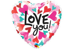 Palloncino Foil Love 'Love You!' Cuori - 45 cm