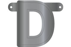 Banner metallico argento lettera D. 1