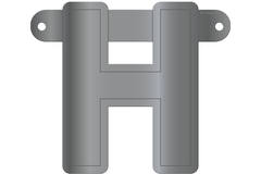 Banner lettera h argento metallizzato 1