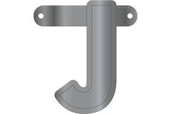 Banner lettera j argento metallizzato 1