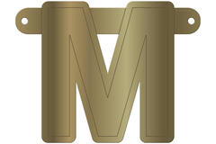 Banner letter m metallic goud