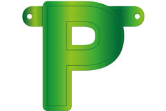 Banner lettera p verde lime