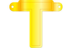 Banner lettera t giallo 1