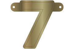 Banner-Girlande Ziffer / Zahl 7 Gold Metallic