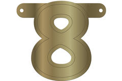Banner lettera 8 oro metallizzato 1