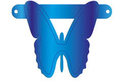 Lettera banner farfalla blu