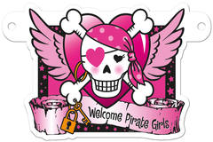 Lettera di banner rosa ragazza pirata 1