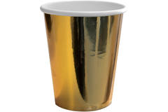 Gold coloured Metallic Cups 250 ml - 8 pieces