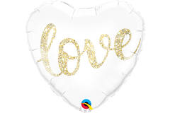 White Heart-Shaped Love Foil Balloons - 46 cm 1