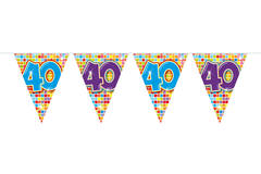 40 jaar Vlaggenlijn Birthday Blocks - 6 meter