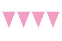 Festone bandierine rosa baby XL - 10 metri