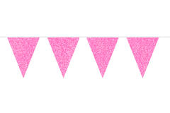 Pink Glitter Bunting Garland - 6 m