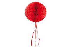 Kula czerwona o strukturze plastra miodu - 30 cm