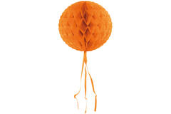 Pomarańczowa kula o strukturze plastra miodu - 30 cm