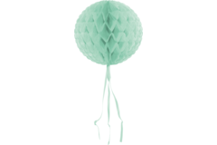 Miętowo-zielona kula o strukturze plastra miodu - 30 cm 1