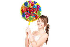 Balon foliowy 'Happy Birthday' bez opakowania - 43cm 2