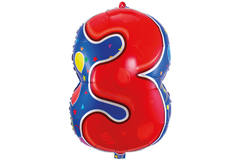 Cijfer 3 Folieballon - 56cm 1