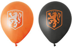 KNVB Football Balloons Orange-Black - 8 pieces