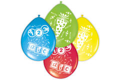Children’s Party ABC Balloons printed on one side - 8 pieces