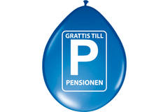 Pensioen Ballonnen 'Grattis Till Pensionen' - 8 stuks