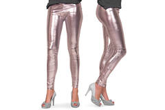 Leggings Metallic-Look Silber - Größe L-XL