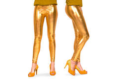 Leggings Metallic-Look Gold - Größe L-XL