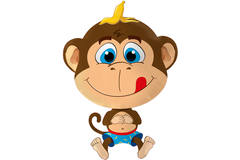 Foil Balloon Funny Monkey - 79x57 cm