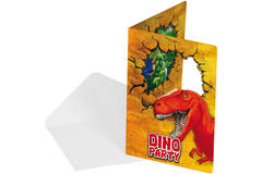 Dinosaurier Einladungskarten - 6 Stück
