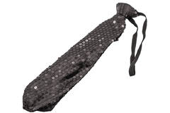 Cravatta glitterata con LED nero metallizzato