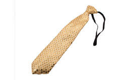 Brokatowy krawat z metalicznym złotem LED 1