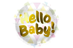 Palloncino Foil 'Hello Baby!' Triangoli multicolori - 45 cm