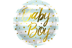 Palloncino Foil 'Baby Boy' Righe Blu - 45cm 1