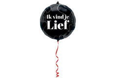 Folieballon 'Ik Vind Je Lief' Zwart - 45cm 1