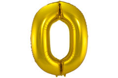 0 Shaped Number Foil Balloon Gold - 86 cm