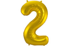 2 Shaped Number Foil Balloon Gold - 86 cm